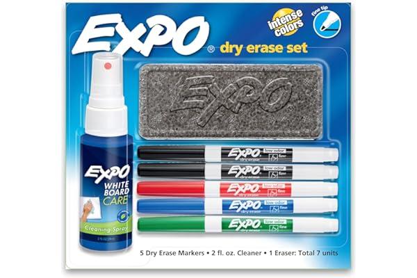 
   Best Selling Dry Erase & Wet Erase Markers
   - EXPO Low Odor Dry Erase Marker Starter Set, Fine Tip Whiteboard Markers and Dry Erase Eraser, Holiday Teacher Gifts, Stocking Stuffer, Assorted Colors, 7-Piece Kit