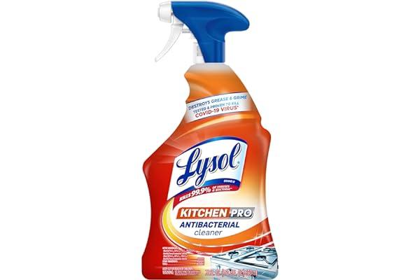 
   Best Selling All-Purpose Household Cleaners
   - Lysol Pro Kitchen Spray Cleaner and Degreaser, Antibacterial All Purpose Cleaning Spray for Kitchens, Countertops, Ovens, and Appliances, Citrus Scent, 22oz