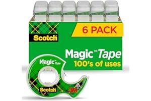 
   Best Selling Transparent Tape
   - Scotch Magic Tape, Invisible, Repair Christmas Cards and Use as Holiday Gift Wrap Supplies for Christmas, 6 Tape Rolls With Dispensers