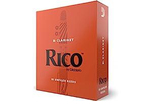 
   Best Selling Clarinet Reeds
   - Rico Bb Clarinet Reeds - Reeds for Clarinet - Thinner Vamp Cut & Unfiled for Ease of Play, Traditional Blank for Clear Sound - Clarinet Reeds 2.5 Strength, 10-Pack