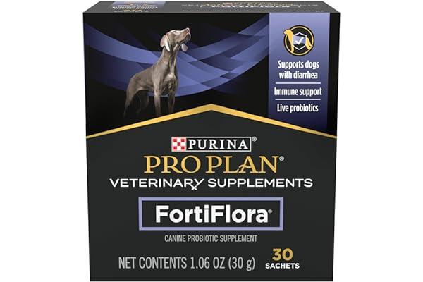 
   Best Selling Dog Probiotic Supplements
   - Purina Fortiflora Probiotics for Dogs, Pro Plan Veterinary Supplements Powder Probiotic Dog Supplement ,30 Count (Pack of 1)