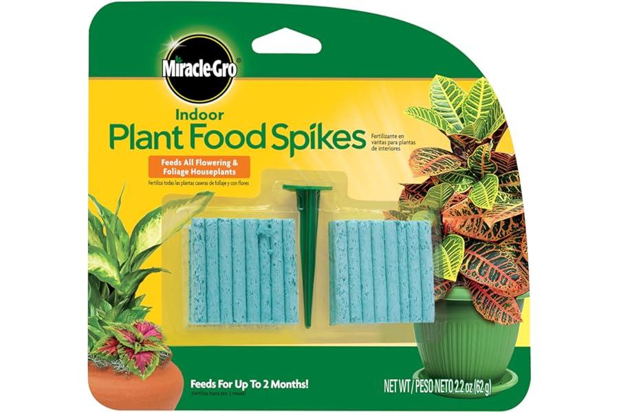 Garden Soil - Miracle-Gro Indoor Plant Food Spikes, Includes 48 Spikes - Continuous Feeding for all Flowering and Foliage Houseplants - NPK 6-12-6, Pack of 1