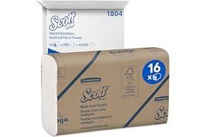 Paper Towels - Scott® Multifold Paper Towels (01804), with Absorbency Pockets™, 9.2" x 9.4" sheets, White, (250 Sheets/Pack, 16 Packs/Case, 4,000 Sheets/Case)