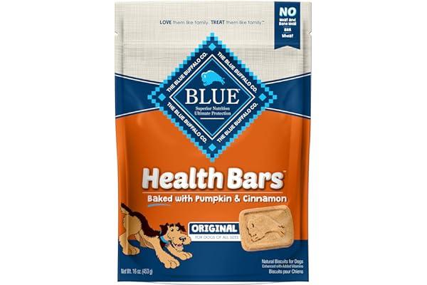 
   Best Selling Dog Treat Cookies, Biscuits & Snacks
   - Blue Buffalo Health Bars Natural Crunchy Dog Treats Biscuits, Pumpkin & Cinnamon 16-oz Bag