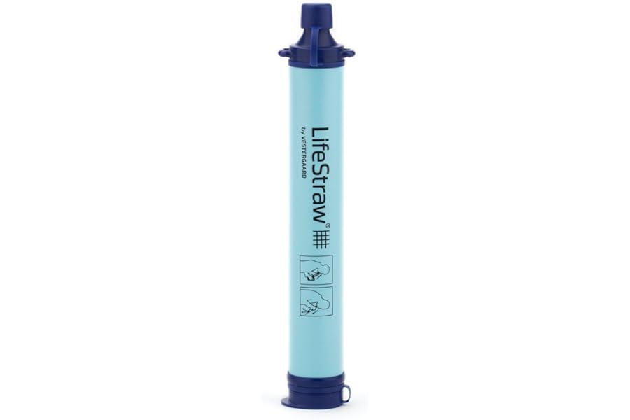 Camping & Hiking Water Filters - LifeStraw Personal Water Filter for Hiking, Camping, Travel, and Emergency Preparedness, 1 Pack, Blue