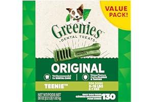 
   Best Selling Dog Treat Cookies, Biscuits & Snacks
   - GREENIES Original TEENIE Natural Dog Dental Care Chews Oral Health Dog Treats, 36 oz. Pack (130 Treats)