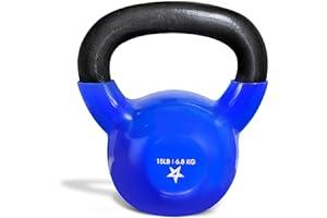 Strength Training Kettlebells - Yes4All Vinyl Coated Kettlebell Weights Set – Great for Full Body Workout and Strength Training – Vinyl Kettlebell 15 lbs