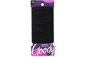 Hair Elastics & Ties - Goody Ouchless Womens Elastic Hair Tie - 30 Count, Black - 4MM for Medium Hair- Hair Accessories for Women Perfect for Long Lasting Braids, Ponytails and More - Pain-Free