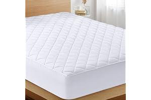 Mattress Pads - Utopia Bedding Quilted Fitted Mattress Pad (Queen) - Elastic Fitted Mattress Protector - Mattress Cover Stretches up to 16 Inches Deep - Machine Washable Mattress Topper