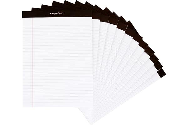 
   Best Selling Letter & Legal Ruled Pads
   - Amazon Basics Wide Ruled Lined Writing Note Pad, 8.5 inch x 11.75 inch, White, 12 Count ( 12 Pack of 50 )