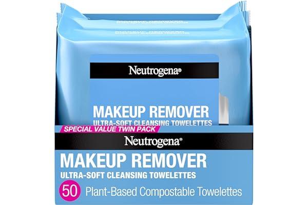 
   Best Selling Climate Pledge Friendly: Beauty
   - Neutrogena Cleansing Fragrance Free Makeup Remover Face Wipes, Cleansing Facial Towelettes for Waterproof Makeup, Alcohol-Free, Unscented, 100% Plant-Based Fibers, Twin Pack, 2 x 25 ct