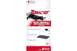 Pest Control Traps - Tomcat Glue Traps Mouse Size with Eugenol for Enhanced Stickiness for Mice, Cockroaches, and Spiders, 6 Traps