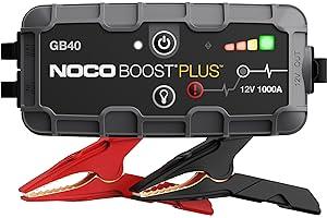 Jump Starters - NOCO Boost Plus GB40 1000A UltraSafe Car Battery Jump Starter, 12V Battery Pack, Battery Booster, Jump Box, Portable Charger and Jumper Cables for 6.0L Gasoline and 3.0L Diesel Engines, Gray