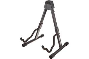 Stands for Single Guitars & Basses - Amazon Basics Adjustable Guitar Folding A-Frame Stand for Acoustic and Electric Guitars with Non-Slip Rubber and Soft Foam Arms, Fully Assembled