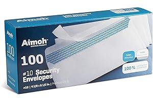 Business Mailing Envelopes - #10 Security Tinted Self-Seal Envelopes - No Window - EnveGuard, Size 4-1/8 X 9-1/2 Inches - White - 24 LB - 100 Count (34100)