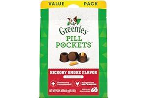 
   Best Selling Dog Treat Cookies, Biscuits & Snacks
   - GREENIES PILL POCKETS for Dogs Capsule Size Natural Soft Dog Treats, Hickory Smoke Flavor, 15.8 oz. Pack (60 Treats)