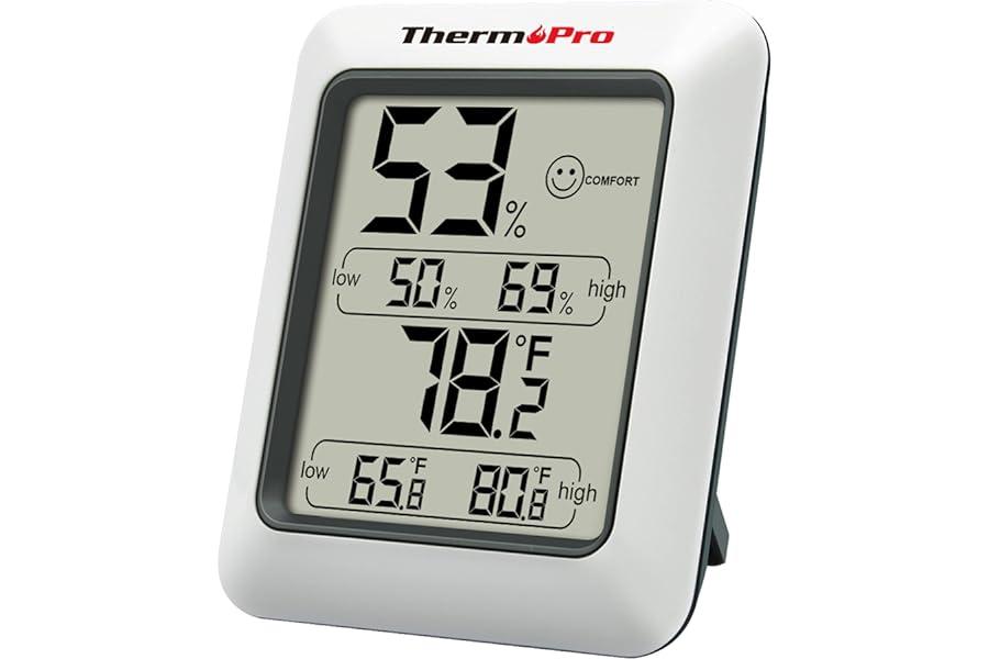 Indoor Thermometers - ThermoPro TP50 Digital Hygrometer Indoor Thermometer Room Thermometer and Humidity Gauge with Temperature Monitor