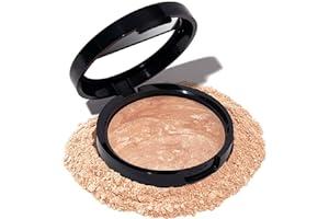 Foundation Makeup - LAURA GELLER NEW YORK Award-Winning Baked Balance-n-Brighten Color Correcting Powder Foundation - Light - Buildable Light to Medium Coverage - Demi-Matte Natural Finish