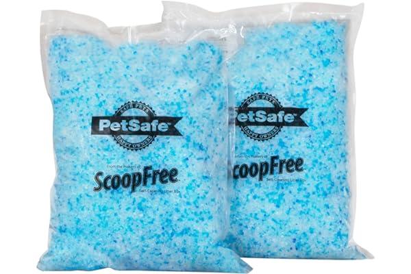 
   Best Selling Cat Litter
   - PetSafe ScoopFree Premium Blue Crystal Litter, 2-Pack – Includes 2 Bags – Absorbs Odors 5x Faster than Clay Clumping – Low Tracking for Less Mess – Lasts up to a Month - Lightly Scented