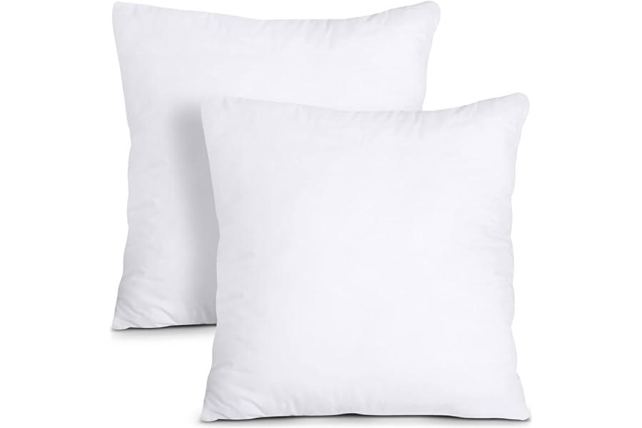 Throw Pillow Inserts - Utopia Bedding Throw Pillows Insert (Pack of 2, White) - 18 x 18 Inches Bed and Couch Pillows - Indoor Decorative Pillows