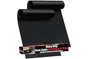 Oven Parts & Accessories - 2 Pack Large Thick Heavy Duty Non Stick Teflon Oven Liners Mat, 17"x 25" BPA and PFOA Free, for bottom of Electric Oven Gas Oven Microwave Charcoal or Gas Grills