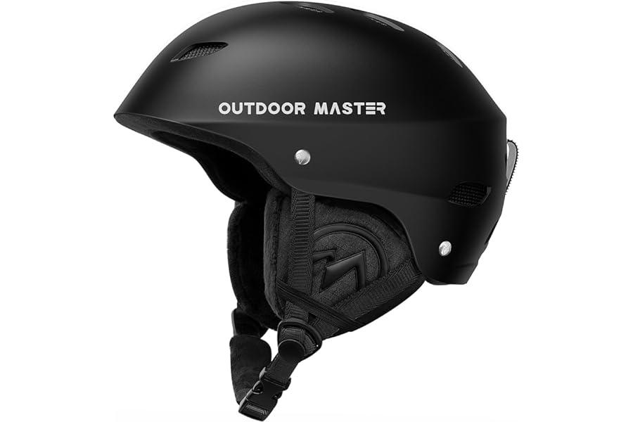 Snow Sport Helmets - OutdoorMaster Kelvin Ski Helmet - Snowboard Helmet for Men, Women & Youth (Black,M)