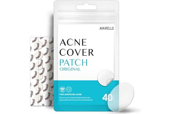 Climate Pledge Friendly: Beauty - AVARELLE Acne Cover Patch, Now ZITOUT (40 Patches) | Hydrocolloid Acne Pimple Patches | Acne Patches for Face Blemishes and Breakouts | Tea Tree, Calendula. Cica | Vegan, Cruelty Free, Carbonfree