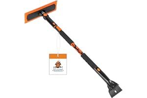 Ice Scrapers & Snow Brushes - BIRDROCK HOME 55" Extendable Snow Brush with Detachable Ice Scraper for Car | 14" Wide Foam Head | Size: Truck, Car, & SUV | Aluminum Body with Ergonomic Grip | Safe on Auto Windshield & Window