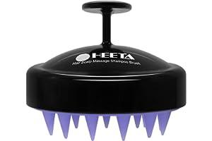 Hair Brushes - HEETA Hair Scalp Massager, Scalp Scrubber with Soft Silicone Bristles for Hair Growth & Dandruff Removal, Hair Shampoo Brush for Scalp Exfoliator, black