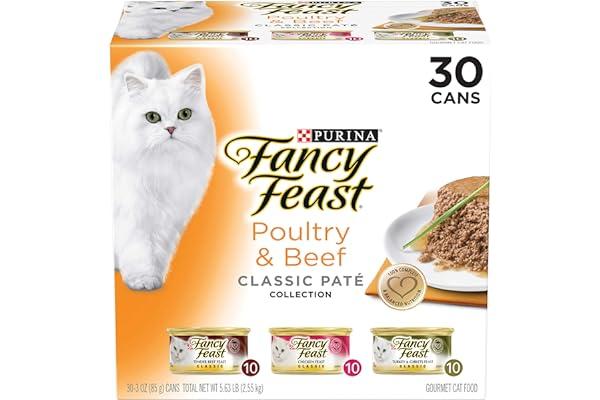 Canned Cat Food - Fancy Feast Poultry and Beef Feast Classic Pate - (30) 3 oz. Cans