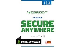 Mac Software - Webroot Antivirus Software 2023 | 3 Device | 1 Year Download for PC/Mac