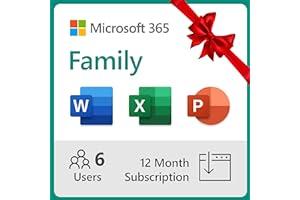 Mac Software - Microsoft 365 Family | 12-Month Subscription, Up to 6 People | Word, Excel, PowerPoint | 1TB OneDrive Cloud Storage | PC/MAC Instant Download | Activation Required