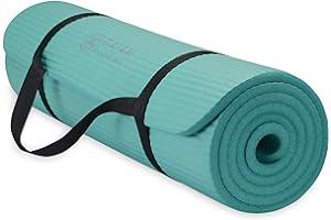 
   Best Selling Yoga Mats
   - Gaiam Essentials Thick Yoga Mat Fitness & Exercise Mat With Easy-Cinch Carrier Strap, Teal, 72"L X 24"W X 2/5 Inch Thick