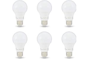 LED Bulbs - Amazon Basics 40W Equivalent, Soft White, Non-Dimmable, 10,000 Hour Lifetime, A19 LED Light Bulb , 6-Pack