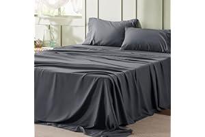 Sheet & Pillowcase Sets - Bedsure Queen Sheets Grey - Soft Sheets for Queen Size Bed, 4 Pieces Hotel Luxury Queen Sheet Set, Easy Care Polyester Microfiber Cooling Bed Sheet Set