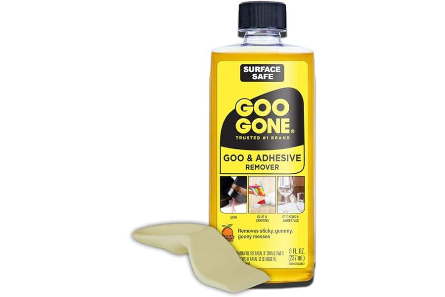 Craft Adhesive Removers - Goo Gone Original Liquid - 8 Ounce and Sticker Lifter - Surface Safe Adhesive Remover Safely Removes Stickers Labels Decals Residue Tape Chewing Gum Grease Tar Crayon Glue