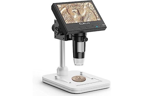 
   Best Selling Lab Handheld Digital Microscopes
   - Elikliv Microscope, LCD Digital Coin Microscope 1000x, Coin Magnifier with 8 Adjustable LED Lights, PC View Compatible for Windows, EDM4, 4.3Inch (Black)