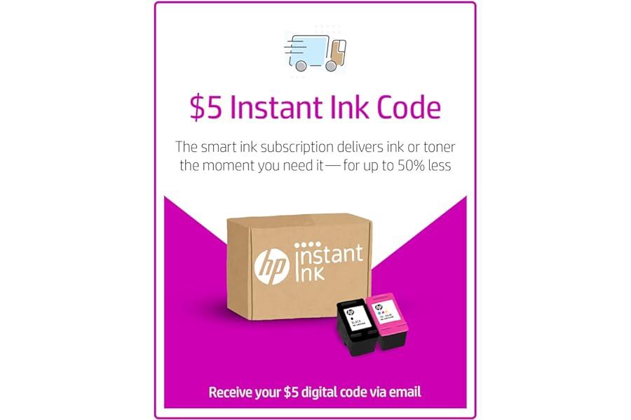 Document Management (Software) - HP Instant Ink $5 Prepaid Code - The Smart Ink and Toner Subscription Service with big savings passed on to you