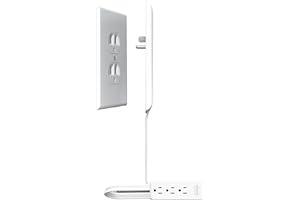 Electrical Multi-Outlets - Sleek Socket - The Original & Patented Ultra-Thin Outlet Concealer with Cord Concealer Kit, 3 Outlet, 3-Foot Cord, Universal Size, UL Certified (Ideal for Kitchens, Small Spots & Behind Furniture)