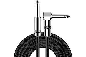 Instrument Cables - New bee Guitar Cable 10ft Electric Instrument Bass AMP Cord for Electric Mandolin, Pro Audio (Right Angle to Straight, Black)