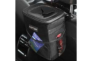 
   Best Selling Automotive Garbage Cans
   - HOTOR Car Trash Can with Lid and Storage Pockets - 100% Leak-Proof Organizer, Waterproof Garbage Can, Multipurpose Trash Bin for Car, 2 Gallons, Black