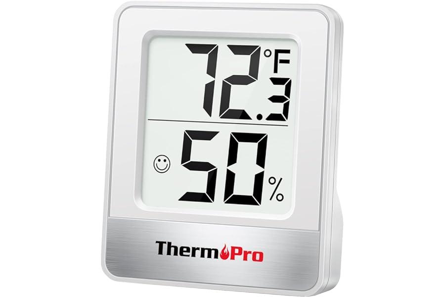 Indoor Thermometers - ThermoPro TP49 Digital Hygrometer Indoor Thermometer Humidity Meter Room Thermometer with Temperature and Humidity Monitor Mini Hygrometer Thermometer