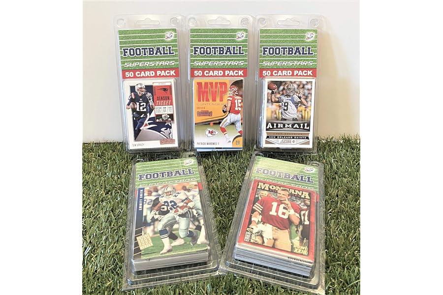 Collectible Sports Trading Cards - NFL Superstar- (50) Card Pack NFL Football Superstars Starter Kit all Different cards. Comes in Custom Souvenir Case! Perfect for the Ultimate Football Fan! by 3bros