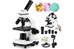 Lab Compound Monocular Microscopes - Microscope for Adults Kids, 100X-2000X BEBANG Compound Microscope with Microscope Slides, Microscope Kit for Kids Students Home School Lab