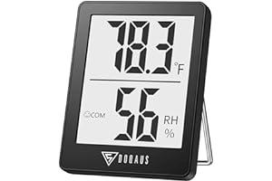 Barometers - DOQAUS Digital Hygrometer Indoor Thermometer Humidity Meter Room Thermometer with 5s Fast Refresh Accurate Temperature Humidity Monitor for Home, Bedroom, Baby Room, Office, Greenhouse, Cellar (Black)