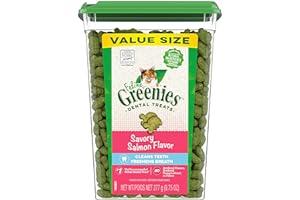 Soft Cat Treats - FELINE GREENIES Adult Dental Cat Treats, Savory Salmon Flavor, 9.75 oz. Tub