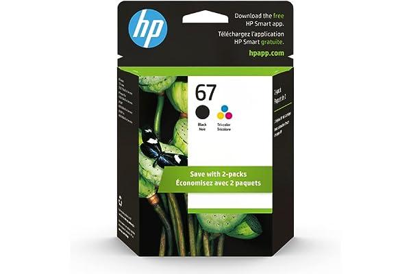 
   Best Selling Inkjet Printer Ink Cartridges
   - HP 67 Black/Tri-color Ink Cartridges (2 Count - Pack of 1) | Works with HP DeskJet 1255, 2700, 4100 Series, HP ENVY 6000, 6400 Series | Eligible for Instant Ink | 3YP29AN