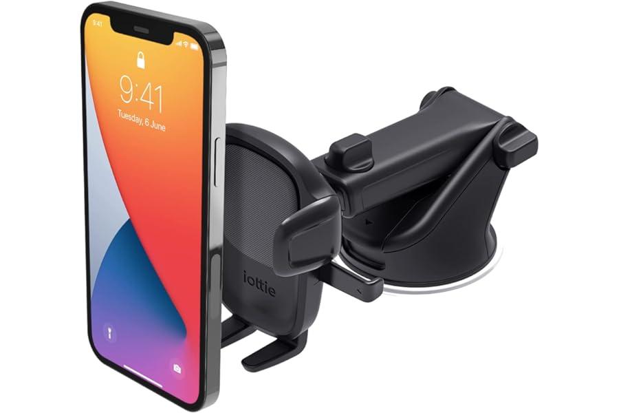 Cell Phone Automobile Cradles - iOttie Easy One Touch 5 Dashboard & Windshield Universal Car Mount Phone Holder Desk Stand with Suction Cup Base and Telescopic Arm for iPhone, Samsung, Google, Huawei, Nokia, other Smartphones