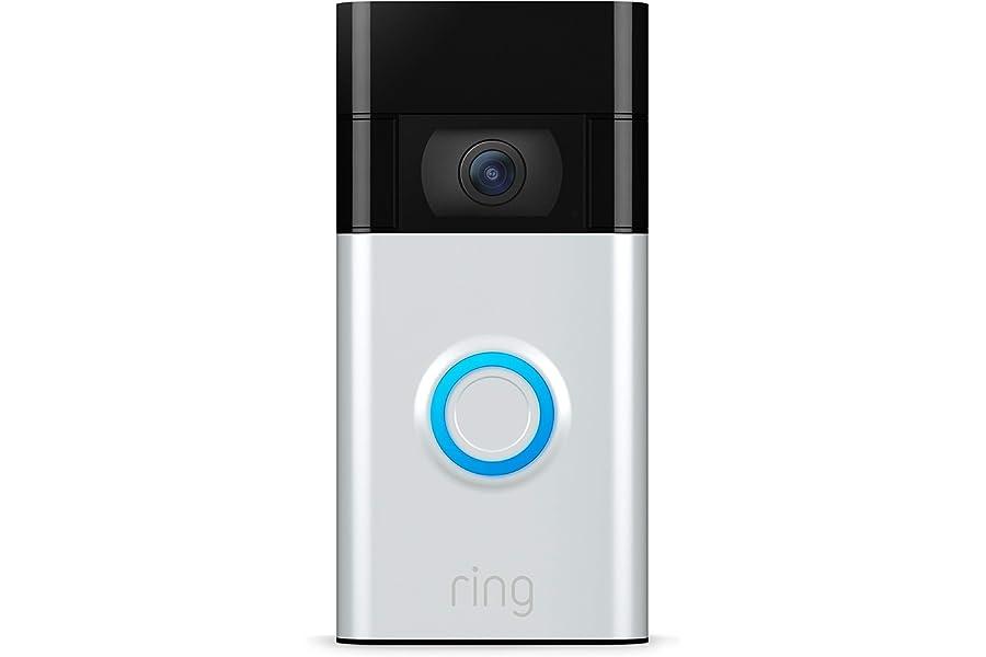 Video Doorbells - Ring Video Doorbell - 1080p HD video, improved motion detection, easy installation – Satin Nickel