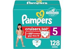 Disposable Diapers - Pampers Cruisers 360 Diapers - Size 5, 128 Count, Pull-On Disposable Baby Diapers, Gap-Free Fit